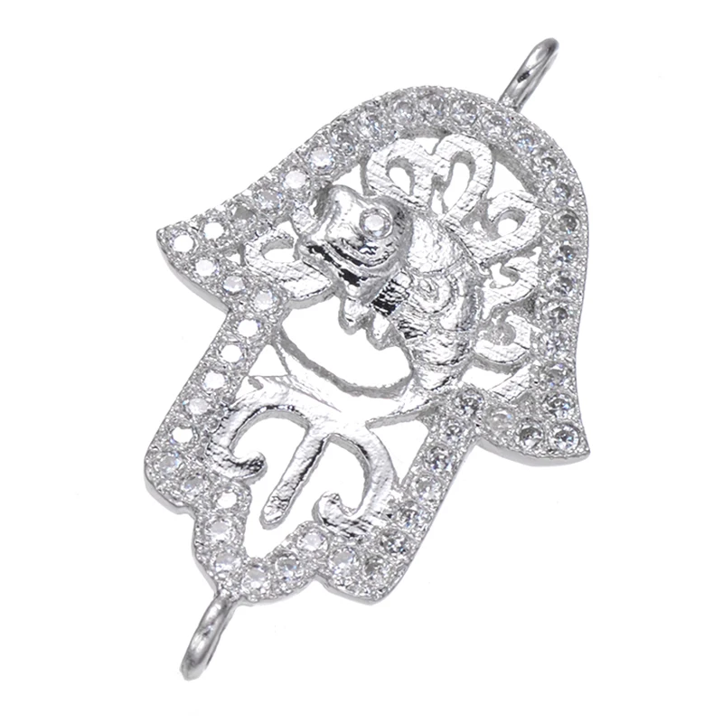 5 шт. винтажные циркониевые Подвески Hamsa для браслетов и ожерелий Сделай Сам