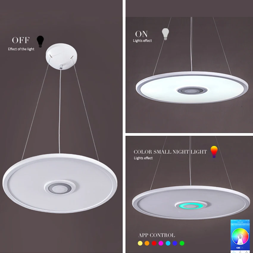 Светодиодный музыкальный потолочный светильник с Bluetooth динамиком 24 Вт 90-265 в