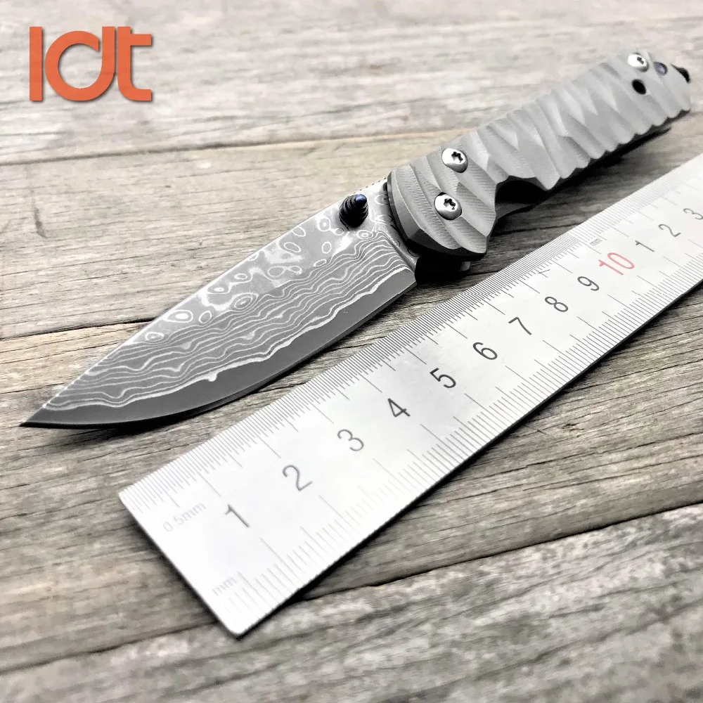 LDT Sebenza 21 складной нож дамасское лезвие титановая ручка тактический нож для выживания походные Карманные охотничьи ножи инструменты
