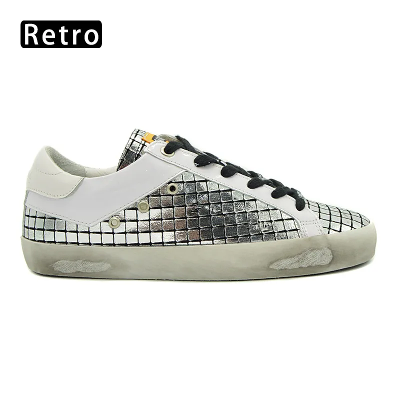 Silver shoes CANGMA/брендовая мужская обувь; Серебристая лакированная кожа; узор в горошек; кроссовки на платформе; мужские дизайнерские кроссовки; Новинка года; обувь - Цвет: Silver shoes