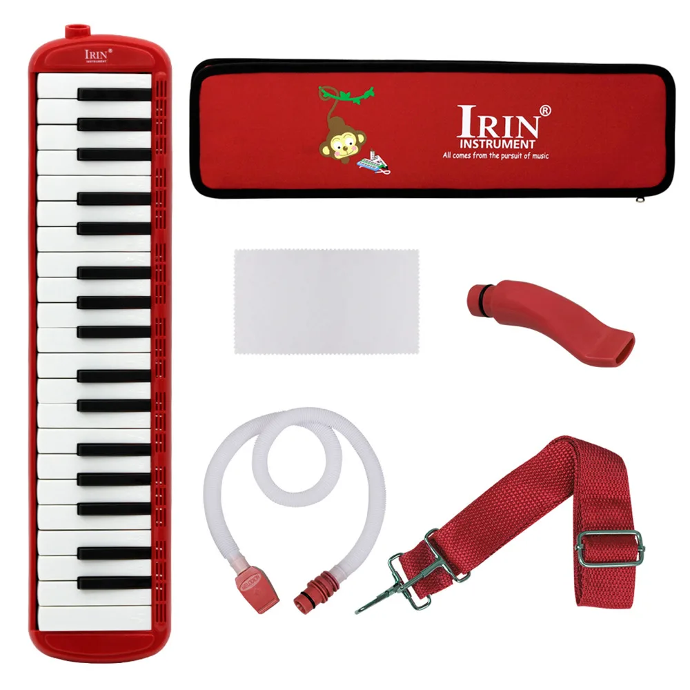 Цветные клавиши 37-дюймового пианино мелодика с твердым чехлом для хранения