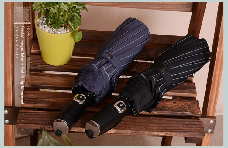 Полностью автоматический зонт-Зебра диаметром 113 см 10 ребер три сложения