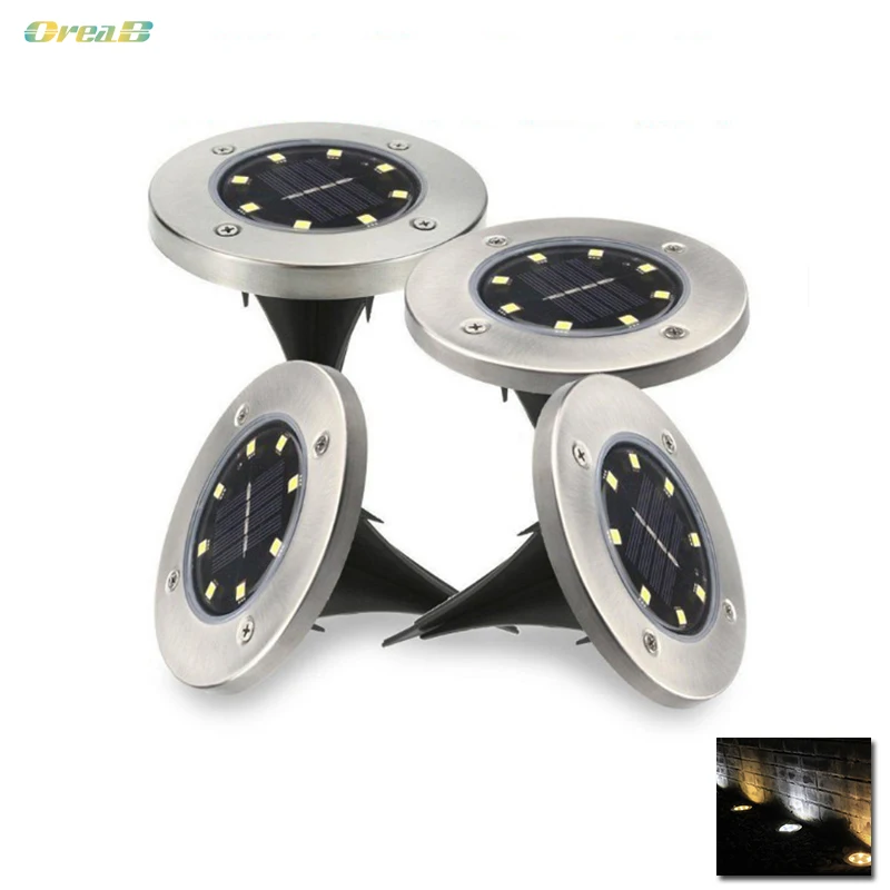4 шт./лот светодиода/8 светодиодов теплый белый сад светодиодные солнечные