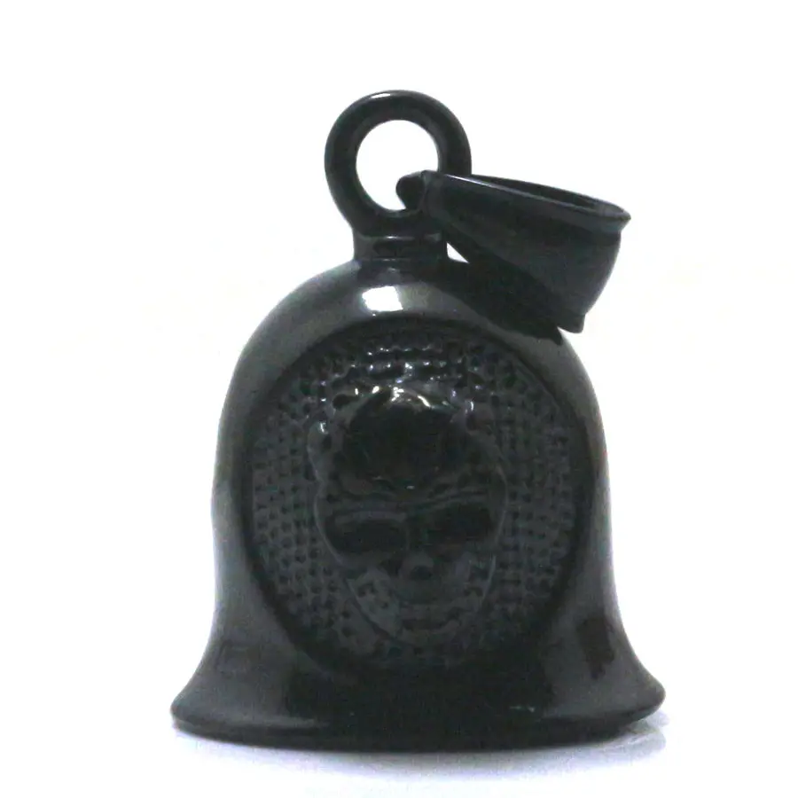Men Boy 316L Stainlesss Steel Cool Skull Double Sided Pattern Pretty Interesting Best Jingle Bell Pendant Gift