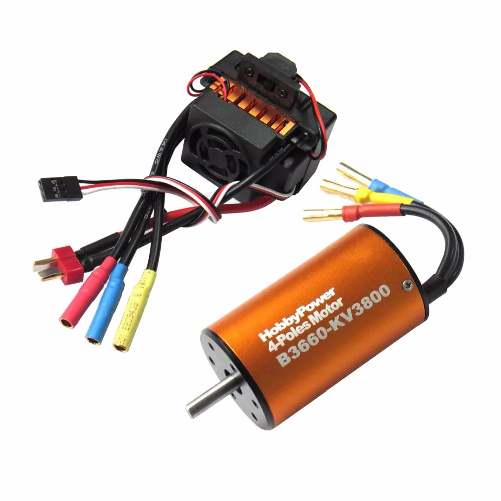 Hobbypower Водонепроницаемый 60a ESC blushless Скорость контроллер bl3660 3800kv 3300kv 2600kv 4 полюса