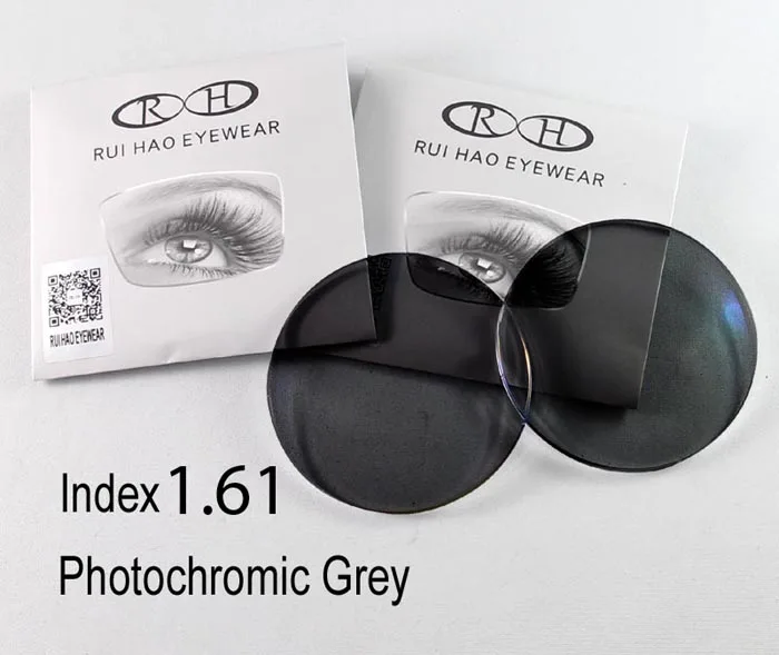 Rui Hao Eyewear бренд 1,61 линзы 2 шт. фотохромная линза оптические линзы Асферические ультратонкие очки для близорукости