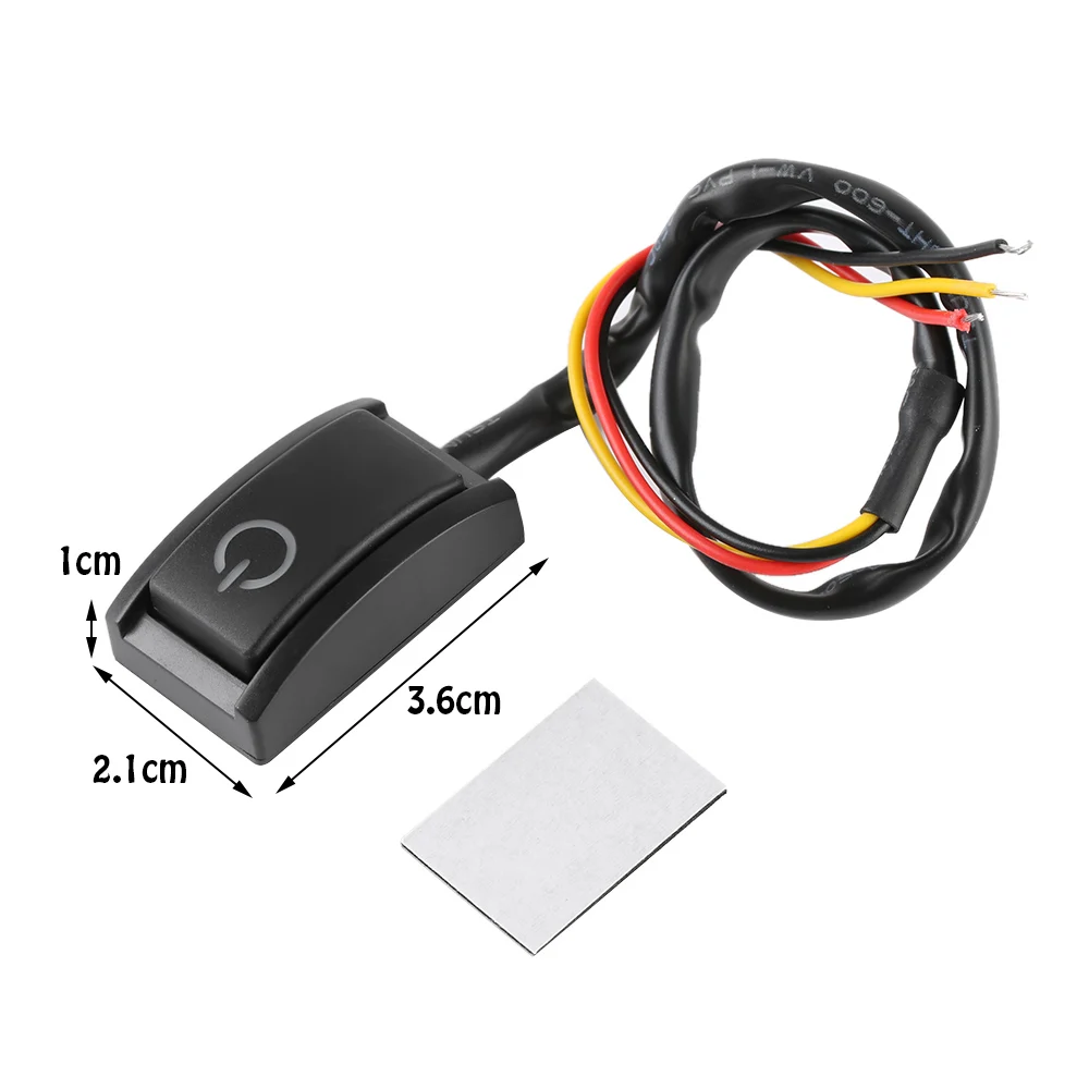 Универсальный DC12V/200mA кнопка для автомобиля фиксация включение/выключение светильник клей переключатель символ паста светодиодный светильник RV грузовик черный