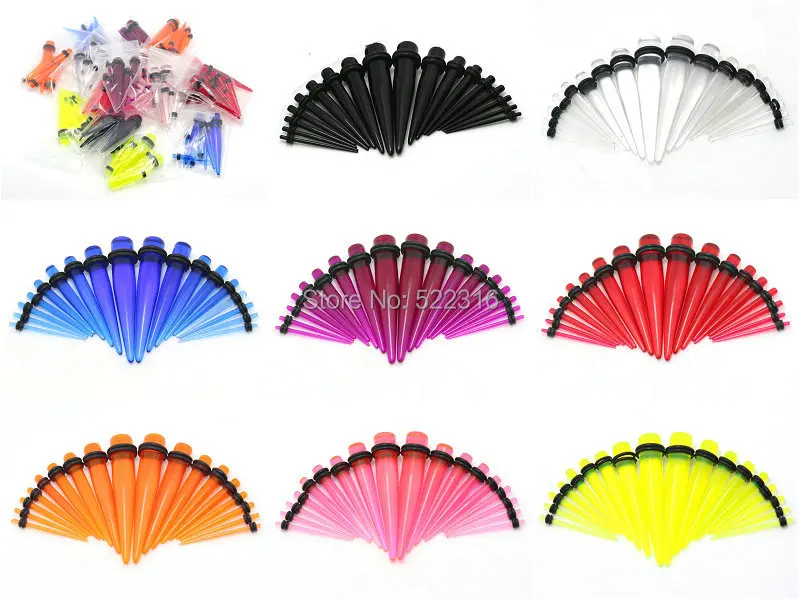 180 шт. пирсинг тела ювелирные изделия Горячая Растяжка Ухо Комплект Акриловые