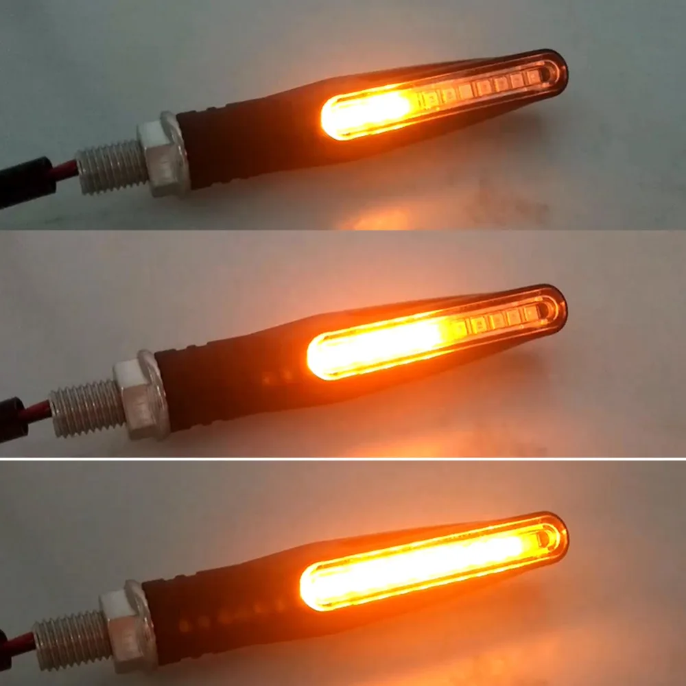 

2/4Pcs Motorcycle Turn Signal Light Brake Lamp Flowing Water Lighting Amber Light LED Flicker Bendable Tail Indicator Flasher