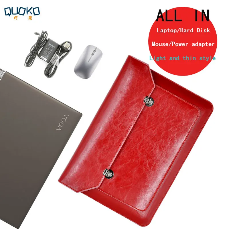 

Двухслойный чехол-портфель для ноутбука, кожаный чехол из микрофибры для ноутбука Lenovo Yoga S940 13,9 дюйма