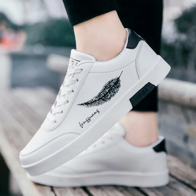 2019 Fashion Casual Leather Shoes for Male Work Outdoor Walking Sneaker Autumn Breathable Men Footwear Flat | Обувь