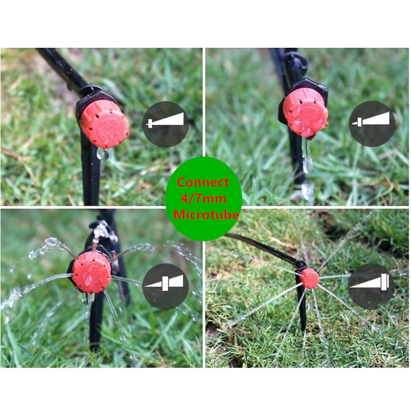 

1000Pcs/Pack Red Adjustable Dripper Emitter On Barb For Mini Drip Irrigation Plant Flower Watering Sprayer N109