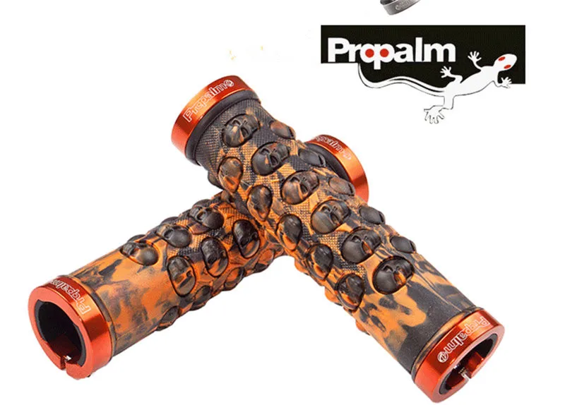 Тайвань PROPALM Удобные Mtb ручки для велосипедного руля ручки резиновый замок Нескользящие Mtb велосипедные ручки 5 цветов - Цвет: Оранжевый