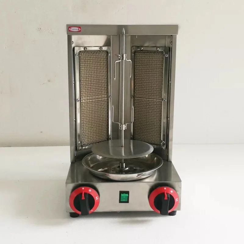 Две горелки sharwarma машина газовый Донер-кебаб-машина 110 V/220 V домашняя шаурма машина, газовый барбекю, газовый гриль для гироса, газовая плита