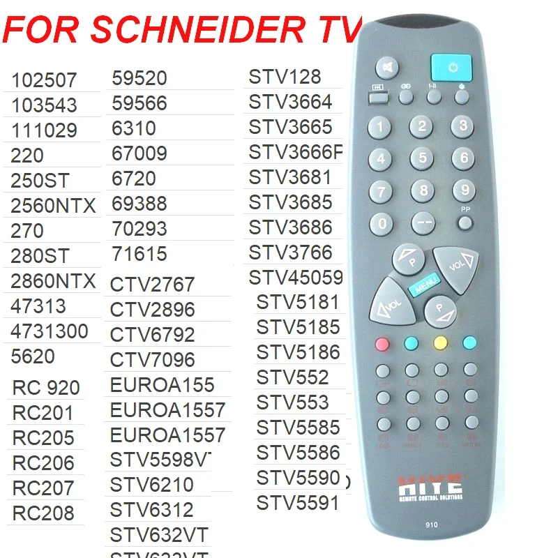RC 910 дистанционный Управление для SCHNEIDER ТВ Прямо Применение|Пульты ДУ| |