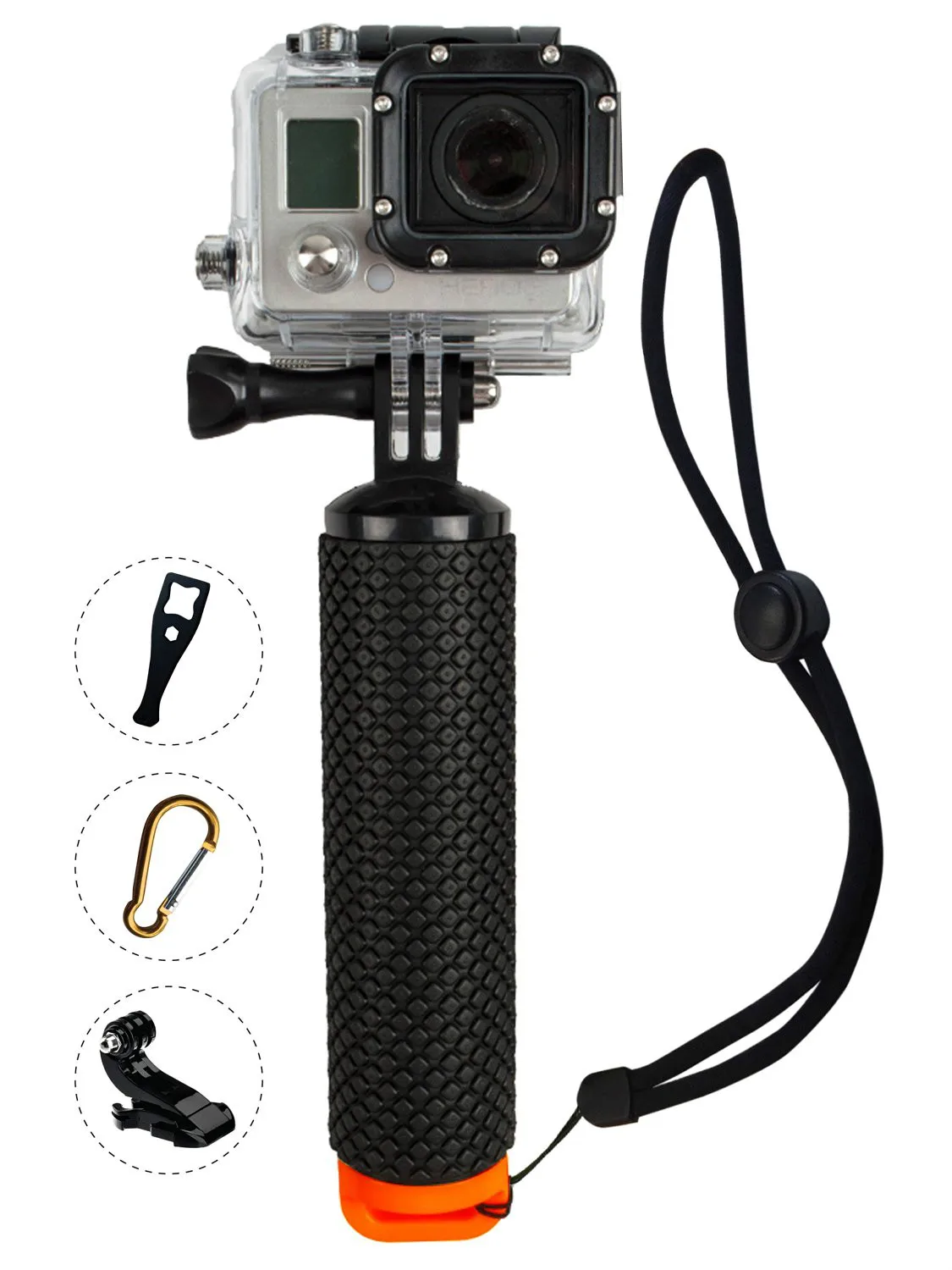 Плавающая рукоятка FeoconT совместима с камерами GoPro Hero 4 Session Black Silver 2 3 + 4. Крепление