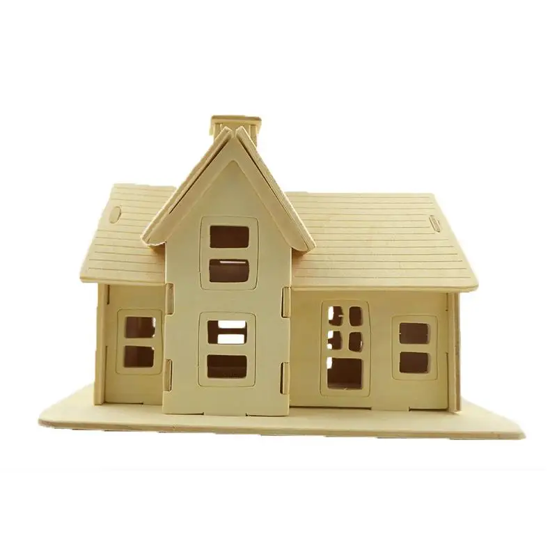 Развивающая игрушка 3D пазлы из дерева. Модель дома. Габаритные размеры после