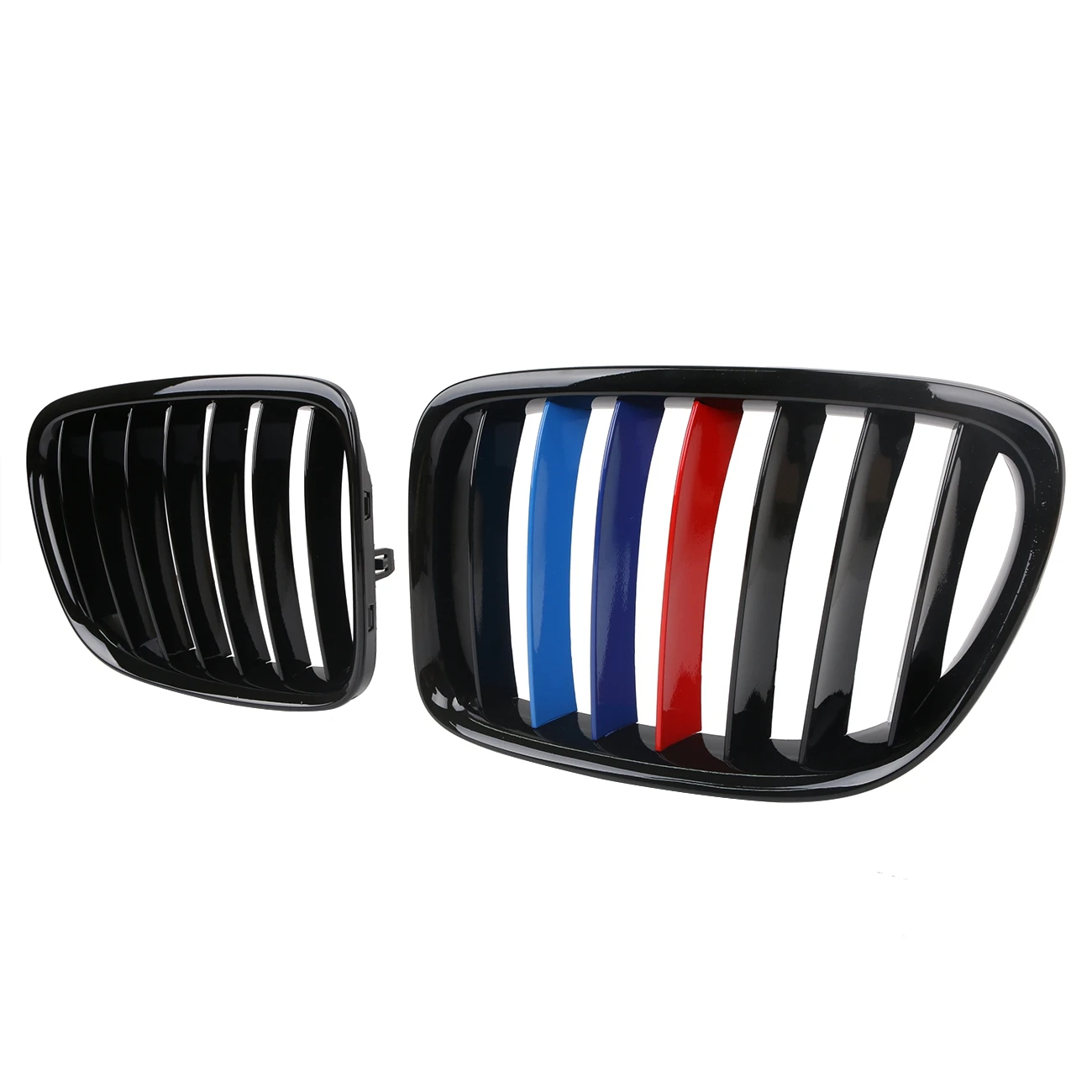 Front Bumper Grill Cover For BMW E84 X1 SUV 2010 - 2015 Gloss Black M-color Car Grille Kidney Grills Trim Car-P343 # CASE | Автомобили и
