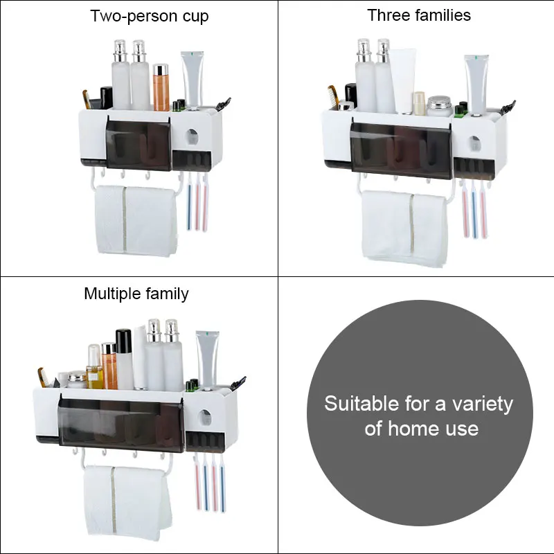 

Toothbrush Holder Automatic Toothpaste Squeezer Dispenser Bathroom Accessories Sets Bathroom Dust-proof Toothbrush Holder Items