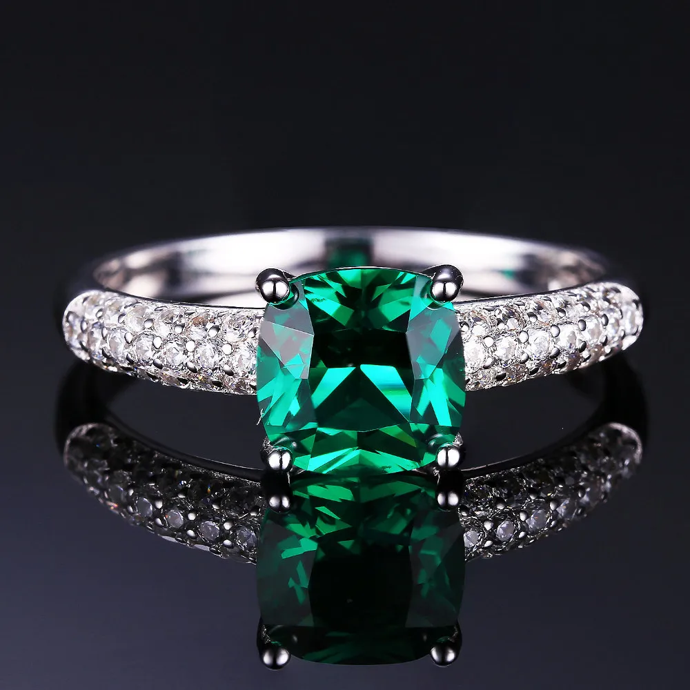 JewelryPalace 8.7ct Emerald Ring Pendant Clip Earrings Jewelry Set 925 Sterling Silver Fine 45cm Box Chain Lady | Украшения и