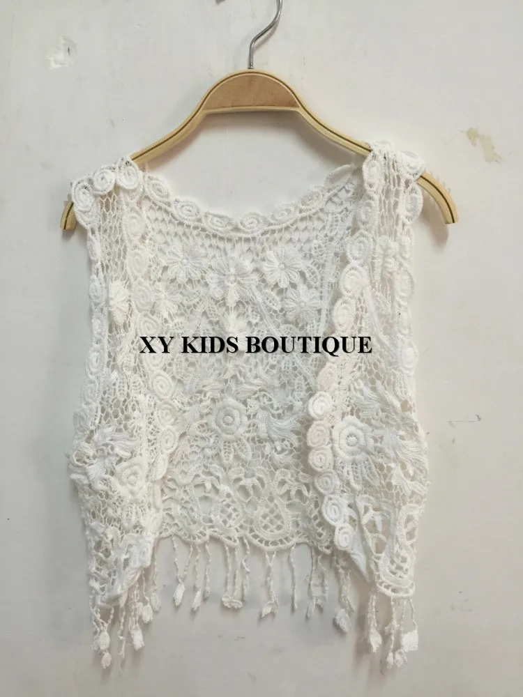 Дизайнерская Детская мода 2015 г. детский летний вязаный жилет высококачественная