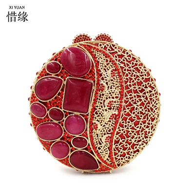 XIYUAN брендовая красная рубиновая мини сумка стразы женские сумки через плечо