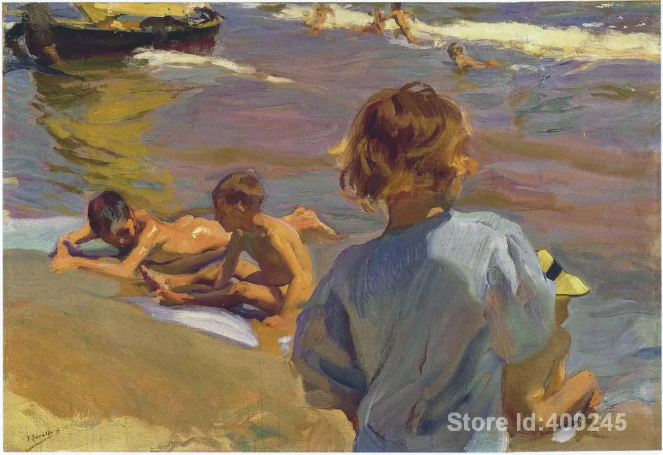 

Paintings by Joaquin Sorolla y Bastida Children on the Beach Valencia beach art Hand painted High quality