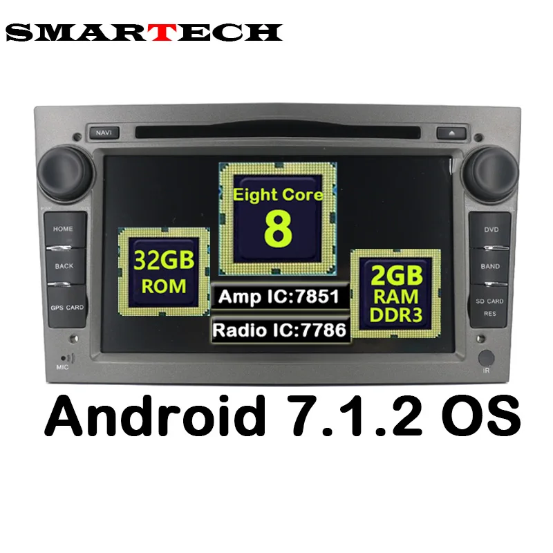 Восьмиядерный Android 2G RAM 32G ROM для Opel Astra 2Din dvd аудио плеер gps Vauxhall Vectra Антара Zafira Corsa|2g