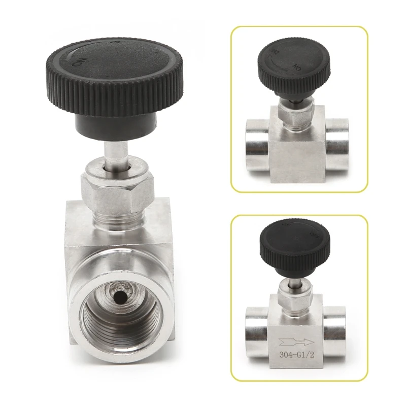 Женский игольчатый клапан 304 контроль расхода из нержавеющей стали 915 PSI 1 шт. |