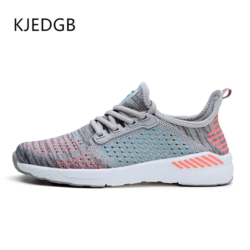 GrayPink KJEDGB Для мужчин кроссовки вразлёт, плетение Повседневная дышащая обувь Для мужчин и Для женщин удобная обувь для него и для нее хрустальные люстры свет большой Размеры; большие размеры 36-48 - Цвет: GrayPink