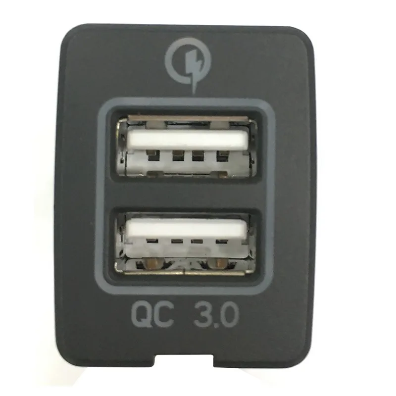 Автомобильный адаптер питания с двумя USB портами быстрая зарядка разъем QC 3 0 для