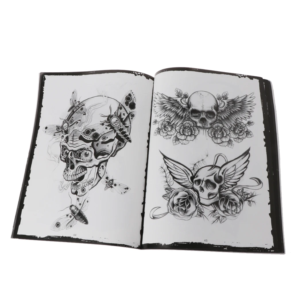 76 страниц выбранный Череп Дизайн Эскиз флэш книга Татуировка фотоальбом A4