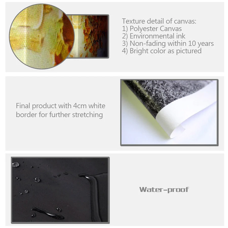 

ShineHome-Wall Canvas Printing Painting 4 Pieces Modular Decorative Picture Posters Prints Spa Yoga Salon Body Nail Massage Art