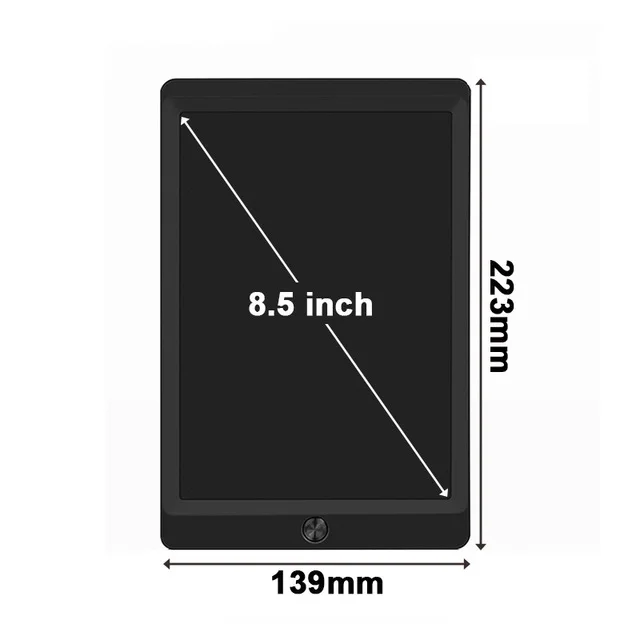 8.5 inch Black Портативный умный ЖК-планшет для письма электронный блокнот Рисование графика почерк доска с кнопкой батареи планшеты - Цвет: 8.5 inch Black