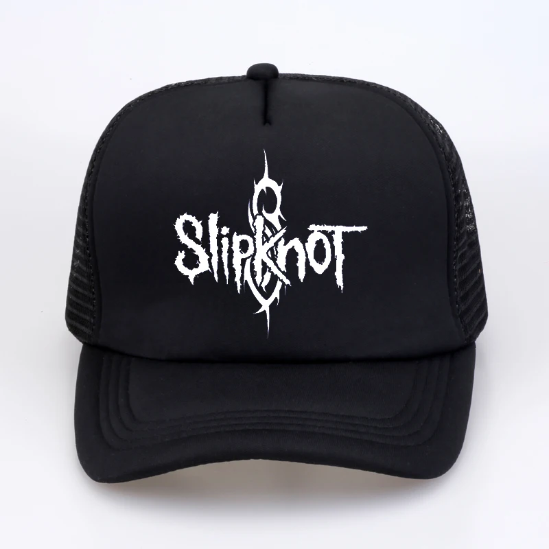 Черный Slipknot, горячая Распродажа, мужские бейсболки, рок металлическая Кепка, мужская, панк, летняя, высокое качество, бейсболка, сетка, Кепка для водителя грузовика - Цвет: Черный