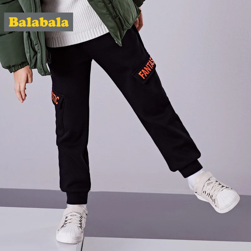 Balabala мальчик с флисовой подкладкой Cargo Joggers для мальчиков подростков без застежки