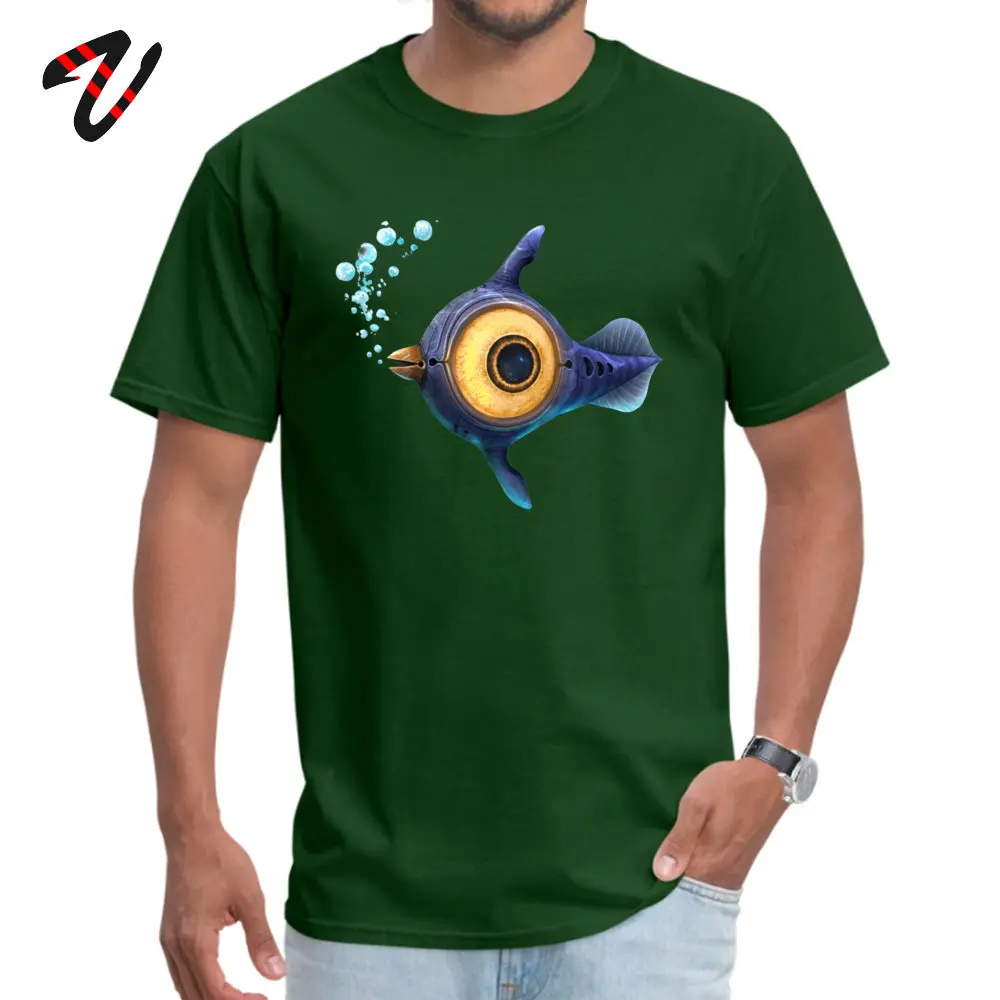Летние футболки из 100% хлопка Subnautica Peeper удобные с круглым вырезом со скидкой