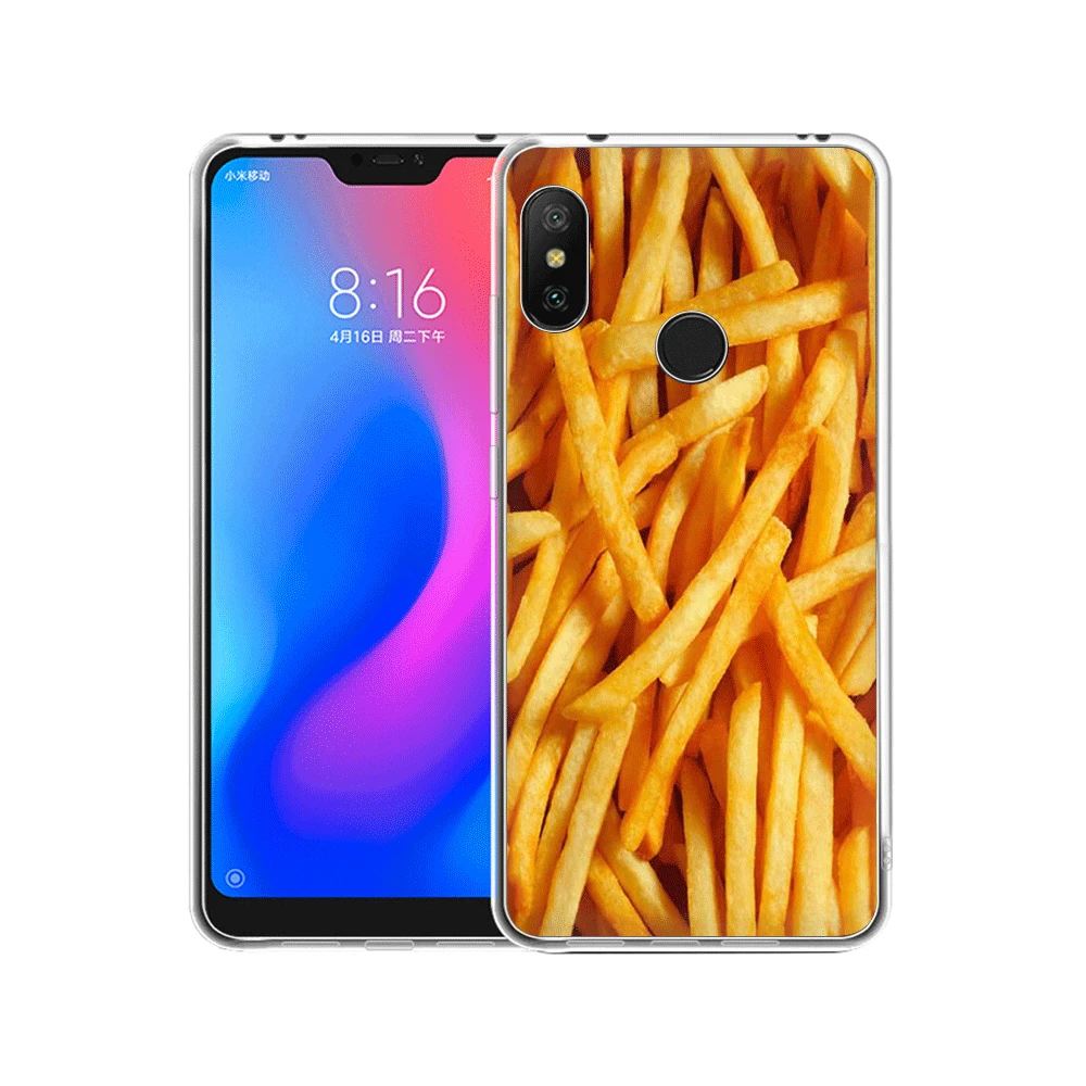 Мягкий ТПУ чехол для Xiaomi Redmi 4A 4X 5 5A 6 6A Pro S2 картофеля фри бургер