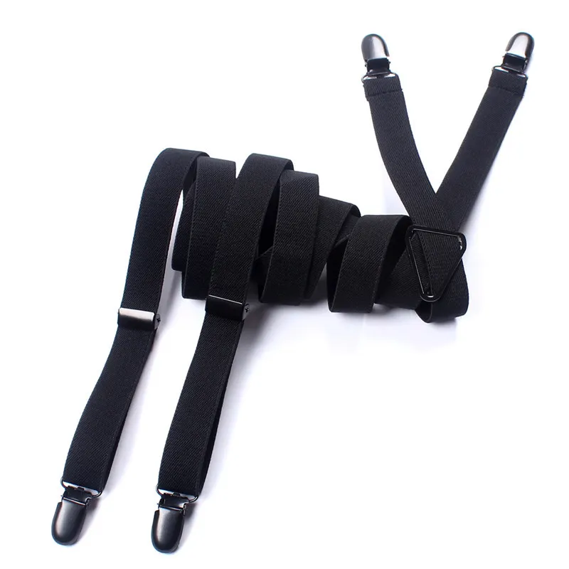 

Европейские и американские модные черные подтяжки для бега с четырьмя зажимами для мужчин и женщин FY18110108