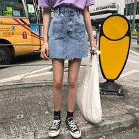 2018 retro button mini casual blue skirts denim skirt summer xxxxxl plus size for women woman girl clothing sexy jeans a line