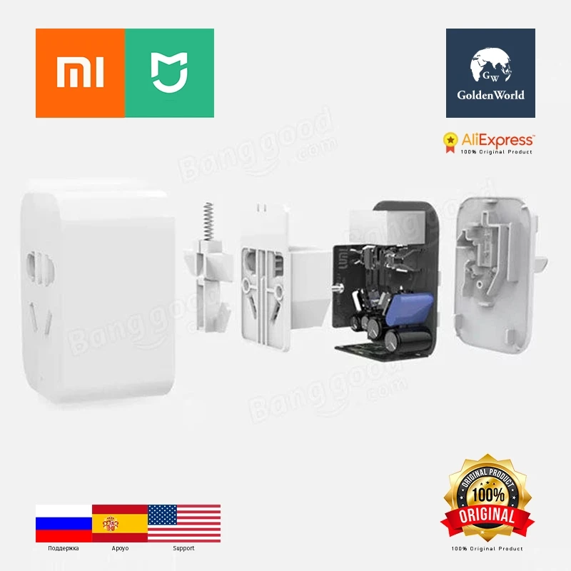 Оригинальный Xiaomi mijia умный дом zigbee версия Смарт гнездо работа с