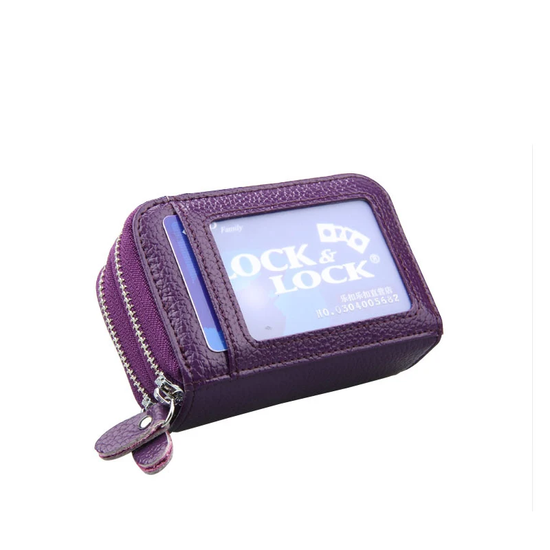 RFID Блокировка Кредитная чехол с держаками карт Органайзер Натуральная Кожа