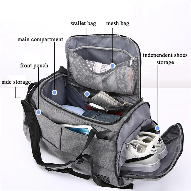 Mochila Gimnasio Hombre, спортивная сумка для тренировок, фитнеса, тренажерного зала, с отделением для обуви, для путешествий, сумка-тоут, рюкзак