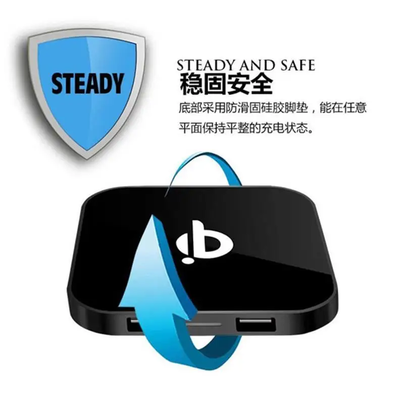 Черный классический 2USB Qi Беспроводное зарядное устройство передатчик зарядного