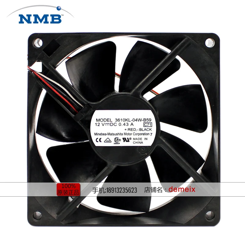 

Новый NMB-MAT NMB 3610KL-04W-B59 9225 DC12V 0.43A 9 см вентилятор охлаждения