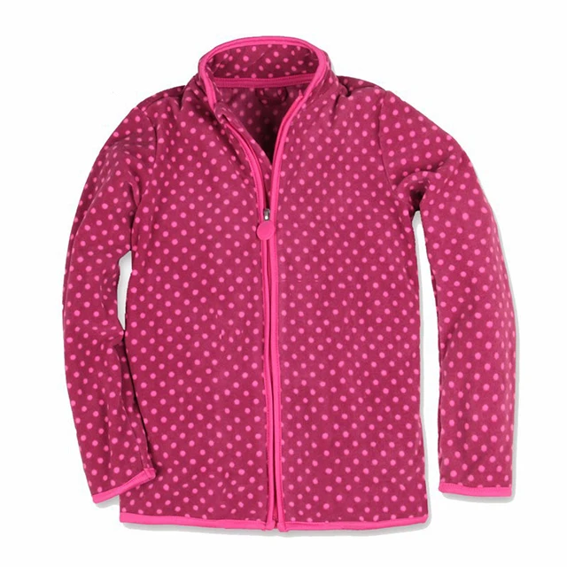 Spring Autumn Children Sweatshirts Baby Girl Coats Warm Fleece Zipper Jacket For Girls Dots Fashion Girls Clothing Jacket - Цвет: Rose
