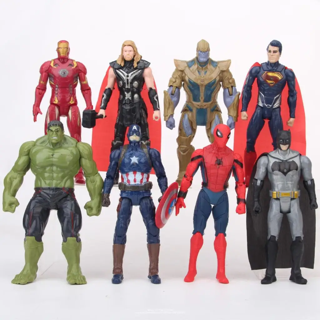 Disney Marvel Мстители 8 шт./компл. Тор Халк Железный человек фигурка аниме мини