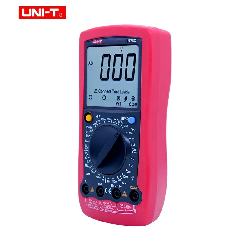 UNI-T UT58C цифровой мультиметр AC/DC Вольтметр Амперметр измеритель температуры