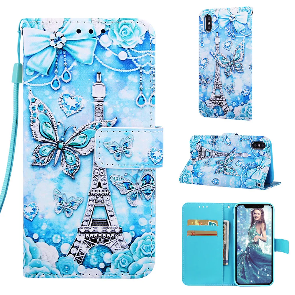 TTHD Luxury Flip Painted Book Case Cover Shell for Huawei Honor 10 Lite 8A Y6 P Smart Leather Wallet Phone Bag for Mate 20 Lite - Цвет: TTHD