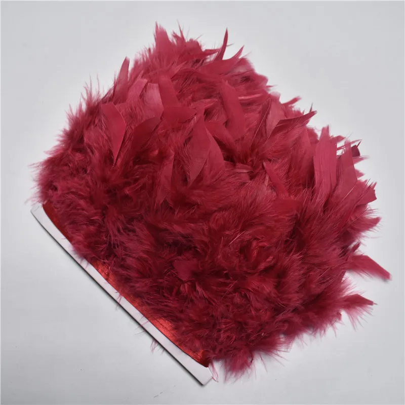 Wine Red Новинка 10 ярдов/партия Турция бахрома с перьями 10-15 см chandelle перья марабу для ремесел карнавальные костюмы DIY Одежда - Цвет: Wine Red